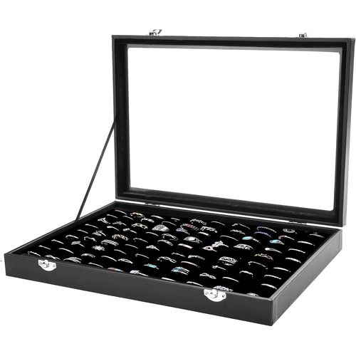 Shiba-Boîte De Rangement Pour Bijoux - Noir - Magnifique Boîte De Rangement Transparente Pour Bagues - Présentoir À Bijoux[1545]