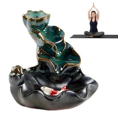 Porte-encens cascade en céramique, brûleur à reflux, ornement d'aromathérapie d'intérieur, décor Zen, maison, bureau, méditation, salle de Yoga