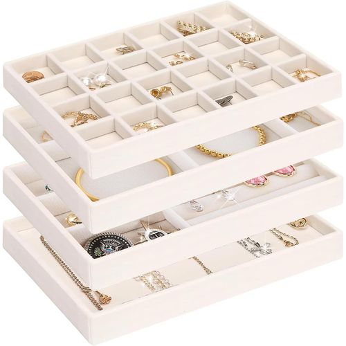 Shiba-Rangement Bijoux Tiroir Range Bague Organiseur Plateau Bijoux Jewelry Organizer Empilable Pour Bijoux Boucles D'oreilles Bra[1