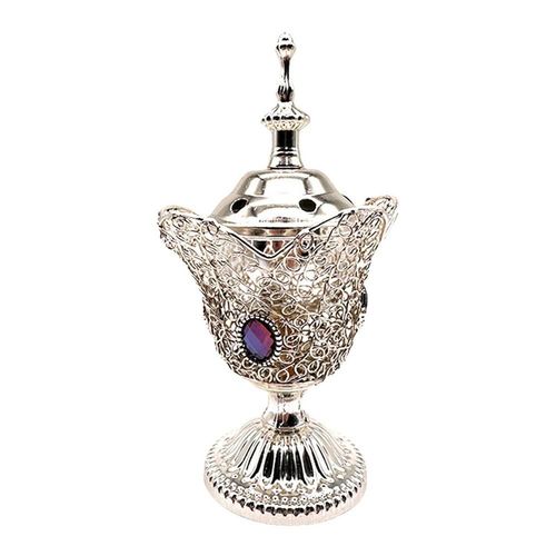 Brûleur d'encens électrique en métal de style arabe, Eva d'encens d'église, ornement de parfum du Moyen-Orient, rétro