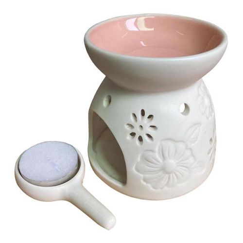 Chauffe-Huile Essentielle en Céramique, Brûleur d'Huile avec Cuillère à Bougie, Encens, Diffuseur d'Arôme, Maison Romantique