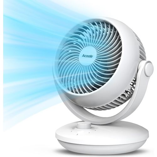 GOUTS ET COULEURSVentilateur De Bureau, Ventilateur Silencieux Ultra 24 Db, Double Oscillation 70° Horizontale & 100° Verticale, 3 Vitesses, Petit Ventilateur De Table Pour Chambre Bureau Salon, Blan