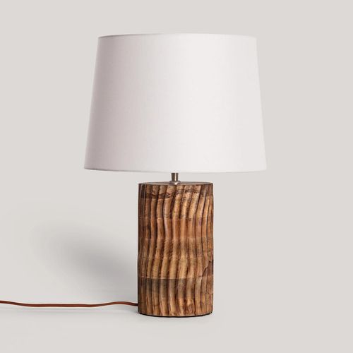 Lampe À Poser Bois Shruti Iluzzia Blanc