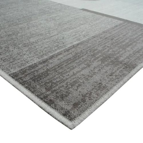 DOUCEUR EIGHTIES - Tapis vintage motifs géométriques gris 120x160
