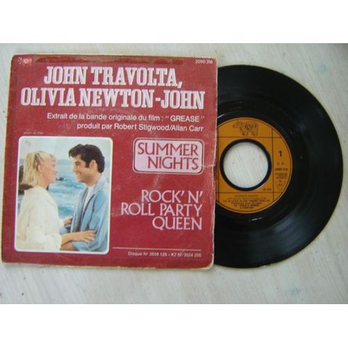 Disque Vinyle 45 Tours // Extrait Bo Grease" J.Travolta/Olivia Newton John"1978
