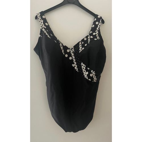 Maillot De Bain 1 Pièce Calao Noir À Pois 52 Bonnet D