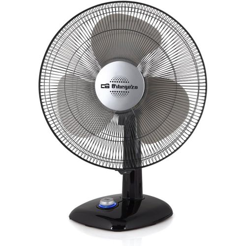GOUTS ET COULEURSTf 0124 - Ventilateur De Table, Oscillant, 2 Vitesses, Hélices De 23 Cm De Diamètre, Poignée, 25 W, Témoin Lumineux À Led, Noir
