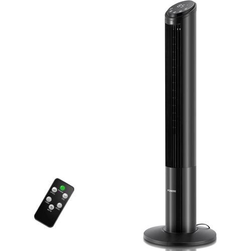 GOUTS ET COULEURSTour De Ventilateur Très Silencieuse Avec Télécommande Pour La Maison, Ventilateur Sur Pied À Moteur Dc Oscillant De 102Cm, 7.6M/S, 12 Vitesses, 4 Modes Et Minuterie De 12 Heures, No