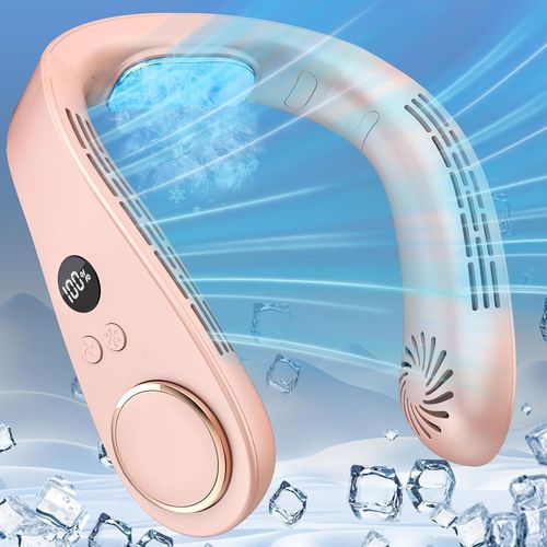 GOUTS ET COULEURSVentilateur Cou Rechargeable,5500Mah Petit Climatiseur Mobile Ventilateur De Tete Ultra Silencieux,Refroidissement Et Ventilateurs Autour Du Cou Sans Lame Personnel Pour Extérieur Vo