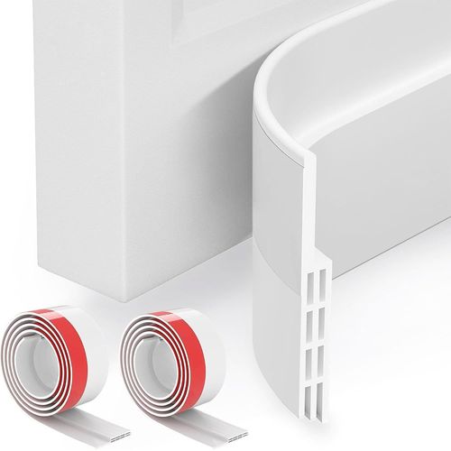 ytseazn-Lot De 2 Bas De Porte Isolant,5 Cm X 100 Cm,Blanc,Anti-Courant D'Air & Étanchéité Porte Souple Silicone Boudin De Porte Isolant Froid Pour L'Isolation Contre Le Froid,Bruit & L¿Humidité