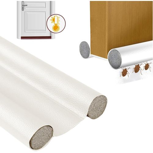 ytseazn-Boudin De Porte Isolant Froid-Bas De Porte Isolant Empêche L'Entrée De Poussière Et De Bugs-Boudin De Porte Isolant Stop Froid-Isolation Porte D'Entrée Extérieure Et Intérieure(Blanco)