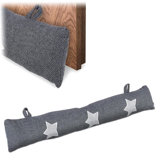 ytseazn-Boudin De Porte Isolant,Pour Porte Et Fenêtre,En Tissu Et Sable,Anti-Froid,76 Cm,Motifs Étoile,Gris