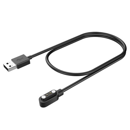 Ytseazn-Chargeur Compatible Avec S52/S56/P114-Câble De Charge Magnétique Usb 2 Broches 4mm Fil 62cm-Accessoires Smartwatch Noir