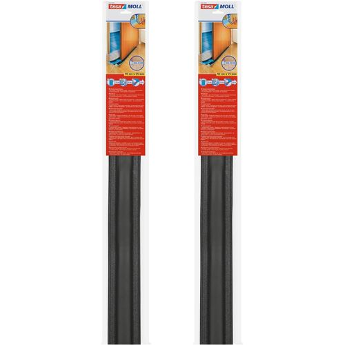 ytseazn-Moll Boudin De Porte Double Pour Sols Lisses ¿ Bas De Porte Isolant Découpable Non Adhésif ¿ Isolation Thermique Et Phonique ¿ Pour Espaces Jusqu'À 22 Mm ¿ Gris Anthracite-Lot De 2