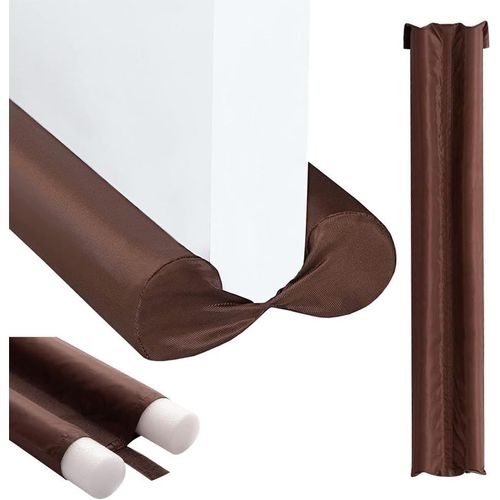 ytseazn-.-Boudin De Porte Et Fenêtre Coupe Froid/Bas De Porte Et Fenêtre Isolant Marron Contre Les Courants D'Air Et Le Bruit-85Cm