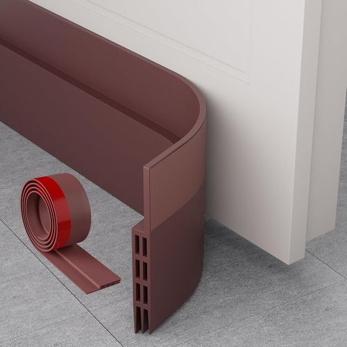 ytseazn-Boudin De Porte,Bas De Porte En Silicone Souple,Bas De Porte Isolant Phonique Porte,Boudin De Porte Isolant Froid,Boudin Porte Insectes,Poussière Idéal Pour(100 X 5 Cm,Brun)