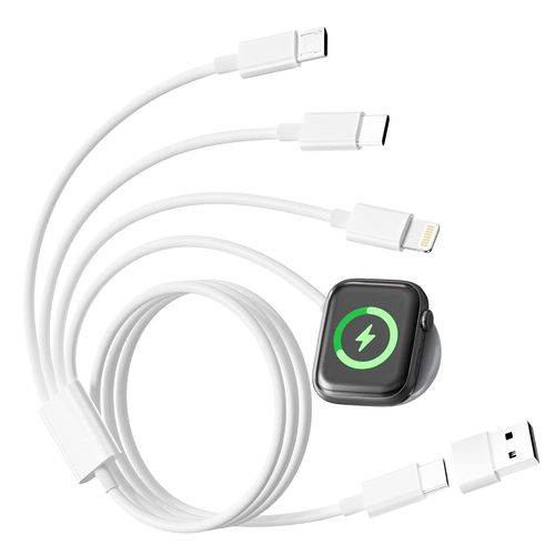 Ytseazn-4 En 2 Câble Pour Chargeur Apple Watch,Chargeur Watch Usb C 1m Cable Apple Watch Avec Lightning/Usb C/Iwatch/Micro Pour Apple Watch Serie 9/8/7/6/5/4/3/2/Se/Ultra,Iphone 16 15 14 13 12,Samsung Galaxy