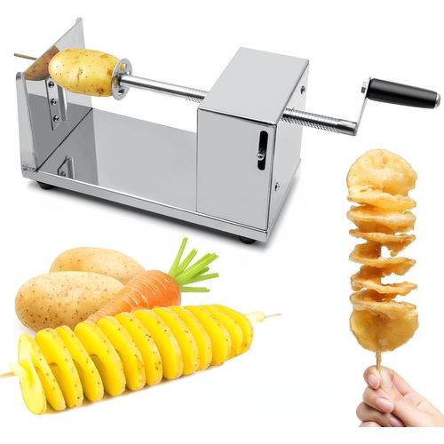 Ytseazn-Coupe En Spirale Coupe-Pomme De Terre,Coupe-Frites En Acier Inox,Coupe-Légumes Avec Manivelle Et Pieds En Caoutchouc Anti-Dérapant Pour Fruits,Pommes De Terre,Carottes