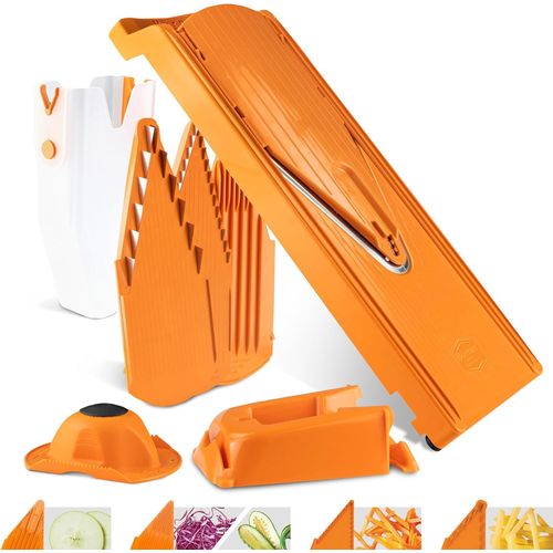 Ytseazn-Coupe Légumes V3(Set Professionnel)¿ Mandoline Multifonctionnelle Pour Tranches,Juliennes,Dés ¿ Mandoline Réglable En V ¿ Lame En Acier Inoxydable ¿ Set De Mandoline ¿ Orange