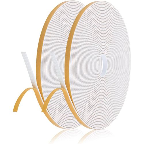 ytseazn-Lot De 2 Rouleaux De Ruban D'Étanchéité En Caoutchouc Mousse Boudin De Porte De Fenêtre-Anti-Collision-Adhésif Puissant Pour Porte Et Fenêtre(10M De Long Par Rouleau)