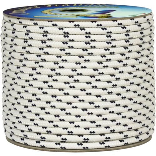 ytseazn-006091677 Corde Nautica Tressée 5 Mm 50 Mètres Blanc Avec Marqueur Bleu