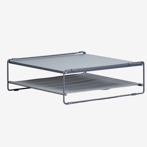 Table D'appoint De Jardin Convertible En Pouf En Acier Amaro Gris