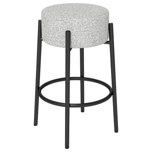 Costway Tabouret De Bar Moderne En Lin- Hauteur 68 Cm, Cadre En Métal, Assise Comfort Pour Ilot De Cuisine, Salle À Manger, Gris