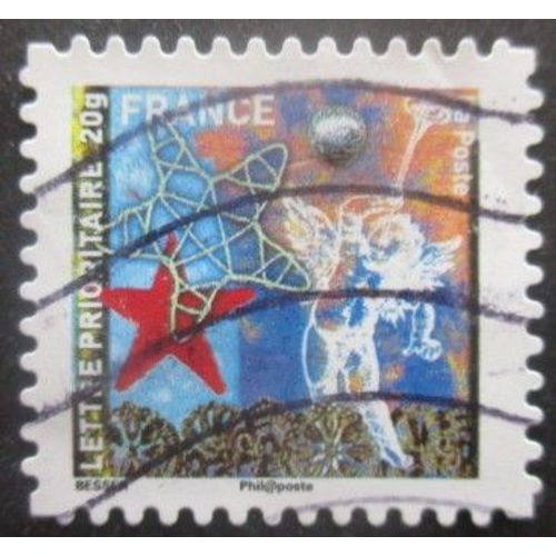 France Autoadhésif N°493 Meilleurs Voeux Oblitéré