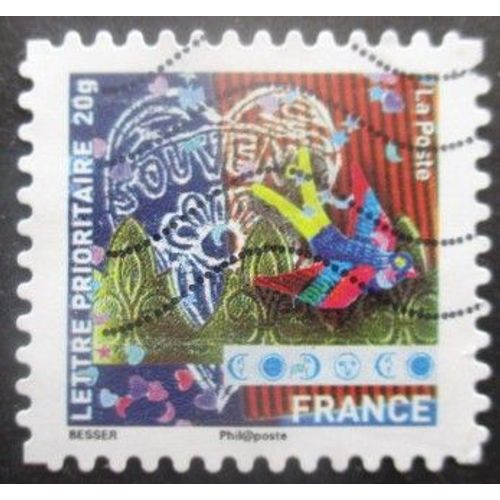 France Autoadhésif N°503 Meilleurs Voeux Oblitéré