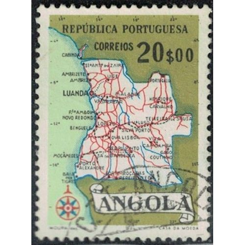 Angola 1955 Mappe Angola 20 Escudos Y&T Ao 388 Su