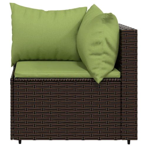 Prolenta Premium - Salon De Jardin 4 Pcs Avec Coussins Marron Résine Tressée