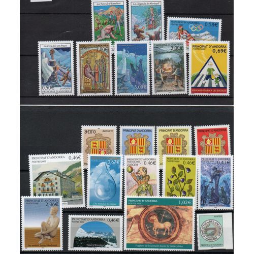 Andorre Français 2002 Timbres Année Complète 2002