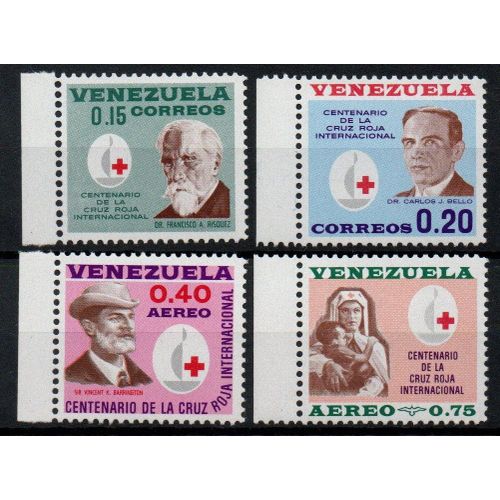 Venezuela Timbres La Croix Rouge 1863-1963