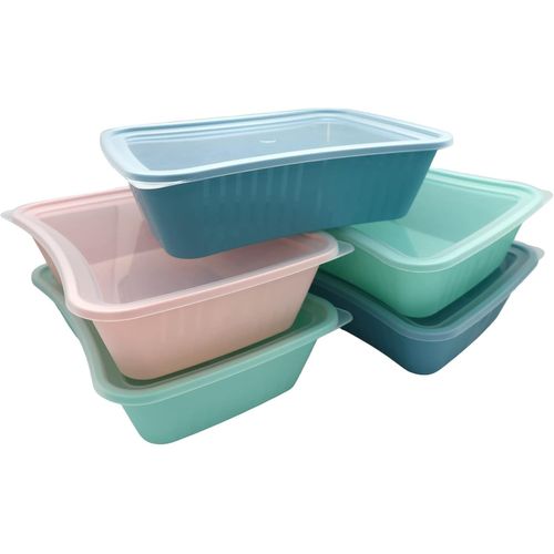 Lbgwp60-Boîte Plastique Alimentaire 2000 Ml, 5 Pièces - Boîtes Alimentaires Hermétiques, Boîte Conservation Alimentaire Libre De Bpa, Couleurs Pastel