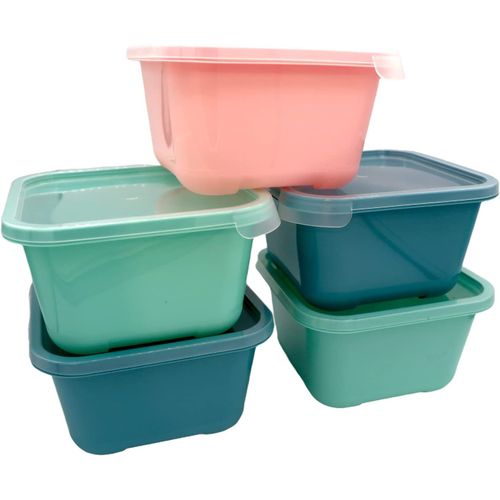 Lbgwp60-Boîte Plastique Alimentaire 1300 Ml, 5 Pièces - Boîtes Alimentaires Hermétiques, Boîte Conservation Alimentaire Libre De Bpa, Couleurs Pastel