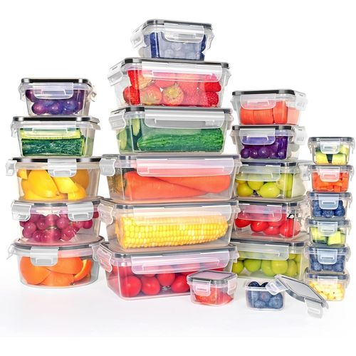 lbgwp60-Boîte Conservation Alimentaire 48 Pièces Boîte Alimentaire Set Plastique Hermétique Sans Bpa Boite Hermetique Alimentaire (24 Boite Conservation + 24 Couvercles)
