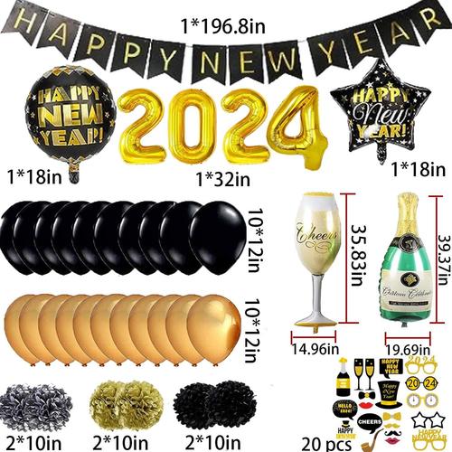 2024 Décoration de fête du Nouvel An Bonne année Bannière Photo