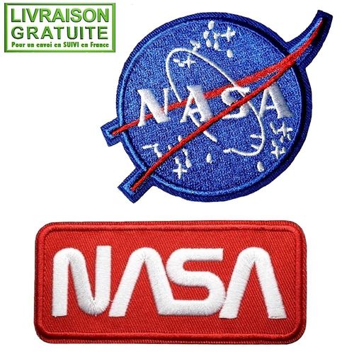 Lot De 2 Patchs Écussons Nasa Agence Spatiale Américaine - Thermocollants