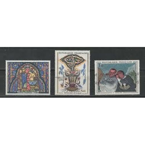 Art : Vitrail De La Sainte-Chapelle, Tapisserie De Lurçat, Oeuvre D'Honoré Daumier Série Complète Année 1966 N° 1492 1493 1494 Yvert Et Tellier Luxe