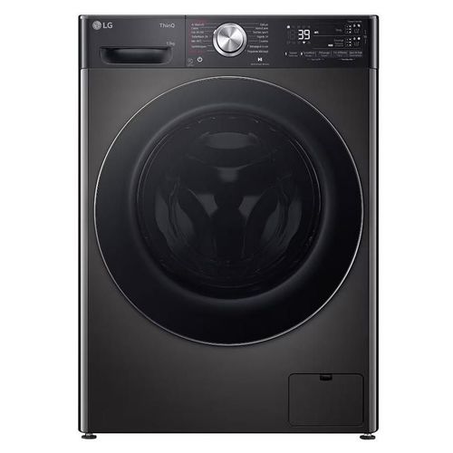 Machine à laver hublot LG F34R92BSTA - WiFi - largeur : 60 cm - profondeur : 65.5 cm - hauteur : 89 cm - 81 litres - 13 kg - 1400 tours/min - noir platine