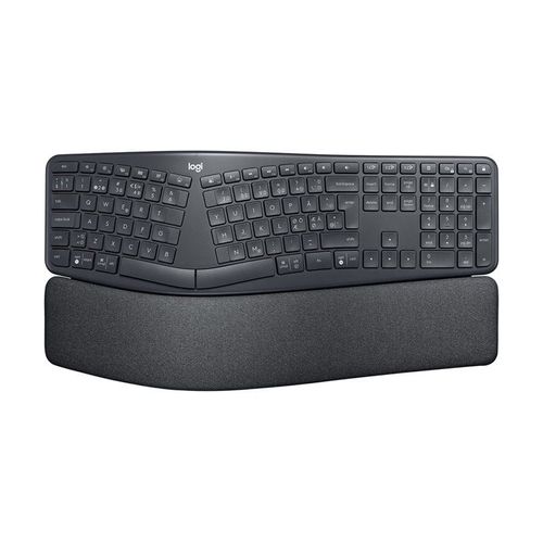 Logitech Ergo Series ERGO K860 for Business - Clavier - full size - sans fil - 2.4 GHz, Bluetooth 5.0 LE - QWERTY - R.-U. - graphite