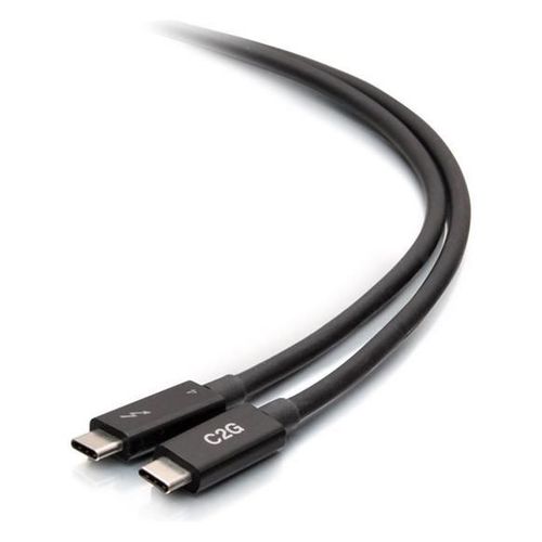 C2G 2.5ft Thunderbolt 4 USB C Cable - USB C to USB C - 40Gbps - M/M - Câble Thunderbolt - 24 pin USB-C (M) pour 24 pin USB-C (M) - USB 3.2 / DisplayPort 2.1 / Thunderbolt 4 - 30 V - 76 cm -...