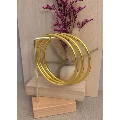 Bracelet Jonc Rigide En Acier Doré Effet Scintillant Brillant Couleur Or