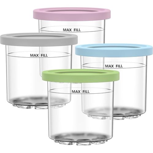 lbgwp60-4 Pcs Bacs À Creami Glacée Pour La Sorbetière Creami Accessoires Pour Machines À Glace Pour La Série Nc301 Nc300 Nc299Amz - Sans Bpa - Lavable Au Lave-Vaisselle