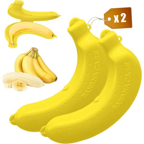 Lbgwp60-Etui Pour Banane 2 Pièces Boite A Banane Fruit Jaune Porte Banane Fruit Permet De Transporter Les Bananes En Toute Sécurité, En Évitant Qu'elles Ne Soient Écrasées Et Décolorées