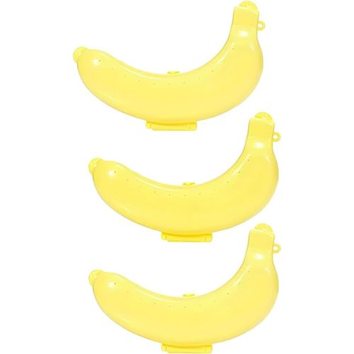 Lbgwp60-3 Pièces Grand Boite Banane, Boîte À Banane, Porte Banane Et Protecteur, Boite A The Jolie Boîte De Rangement Banane, Banana Box, Etui Pour Banane, Boite A Gouter(Jaune)