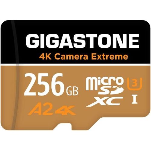 Lbgwp60-5 Ans Récupération De Données Gratuite] Carte Mémoire 256 Go 4k Caméra Extreme, Professionnel Pour Gopro Drone Dji Switch, Vitesse 100 Mo/S. A2 U3 V30 Carte Micro Sdxc Avec Adaptateur Sd.-Gigastone
