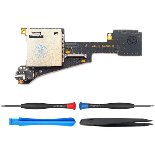 lbgwp60-Lecteur De Carte De Jeu Et Micro-Sd Remplacement Pour Switch Oled Heg-001, Module Pcb Adaptateur Avec Prise Audio Casque 3,5 Mm, Kit D'Outils De Réparation Inclus.
