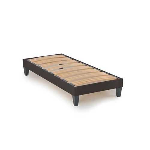 Olympe Literie | Sommier À Lattes En Bois Kit15 90x190 Cm | Coloris Gris Anthracite | Livré En Kit