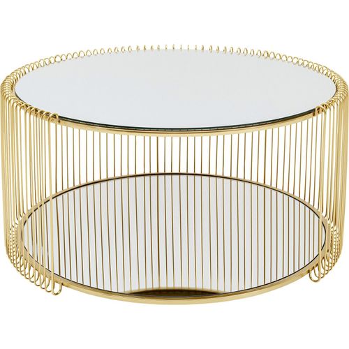 Table Basse Wire Double 80cm Laiton Kare Design